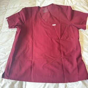 XXL Figs Burgundy Catarina Scrub Top